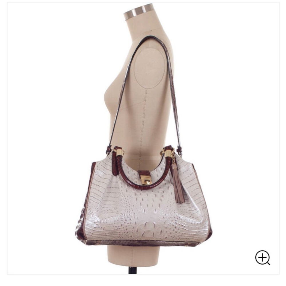 Brahmin Elisa Marshmallow Tri-Color Hobo Bag - Picture 15 of 16